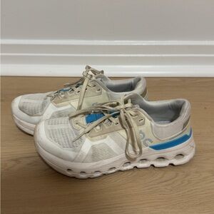 Women's White and Blue Sneakers